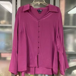 Venezia Jeans Clothing Co. Magenta Button Up Blouse